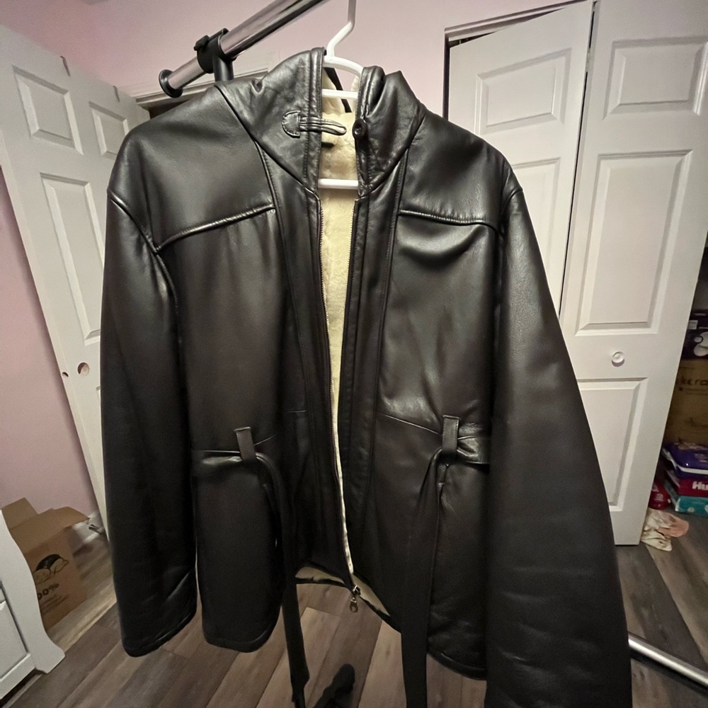 Wilsons Genuine Leather Jacket With Hood